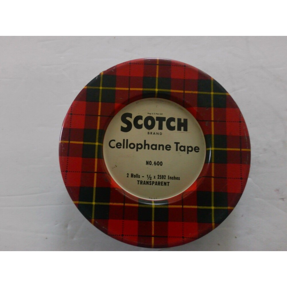 Vintage 1950s 3M Scotch Brand Cellophane Tape No. 600  Tin Canister Empty
